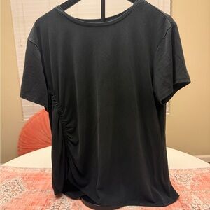 Express Black Short Sleeve Ruched Top